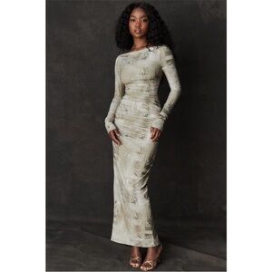 NEW House of CB Lanetta Pale Sage Print Maxi Dress Large+ XL